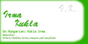 irma kukla business card